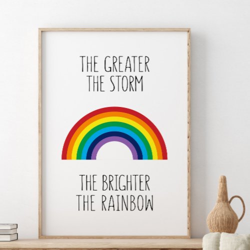 The greatest the storm the brighter the rainbow poster