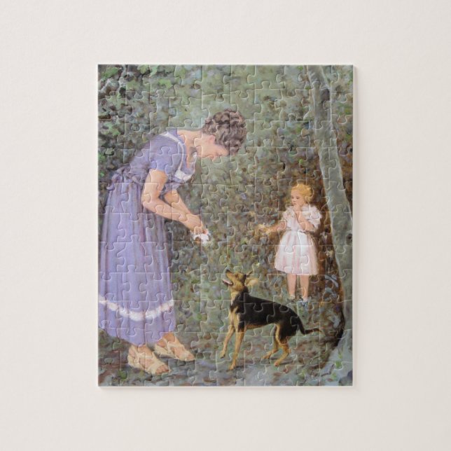 The Greedy Small Dog by Guido Marzulli, Realism  Jigsaw Puzzle (Vertical)