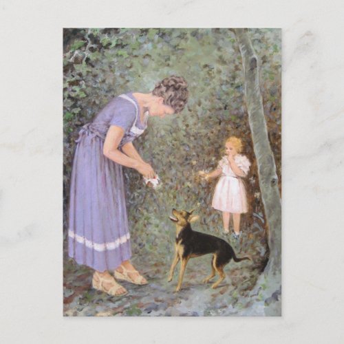 The Greedy Small Dog by Guido Marzulli Realism  Postcard