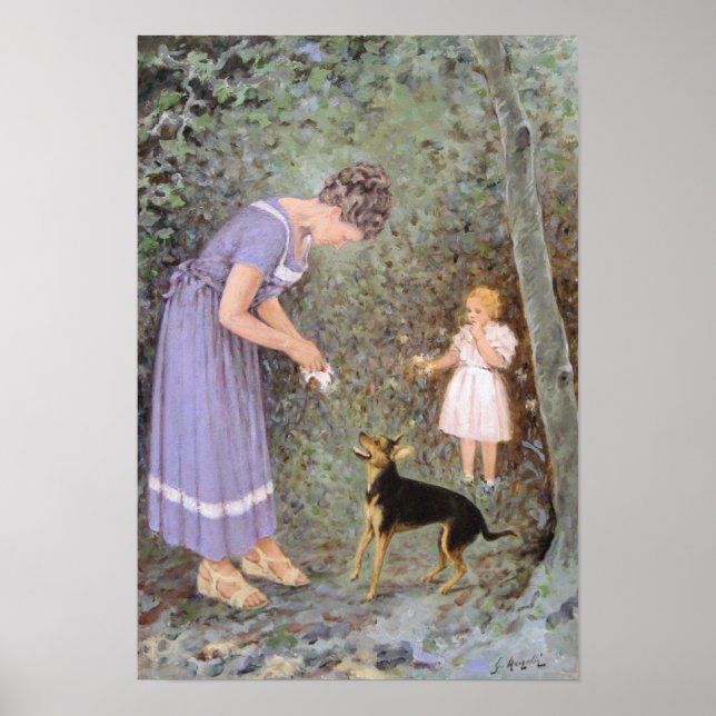 The Greedy Small Dog by Guido Marzulli, Realism  Poster (Front)