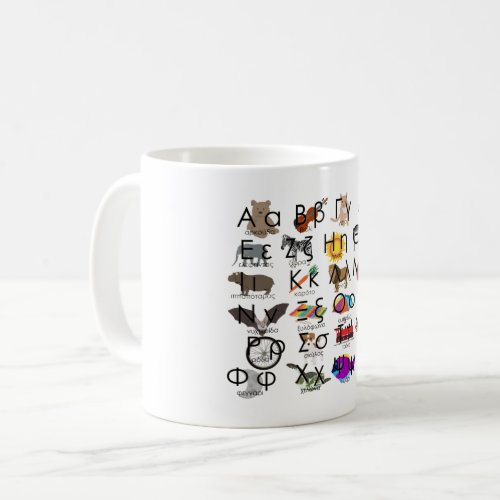 The Greek Alphabet Letters Words  Pictures Coffee Mug