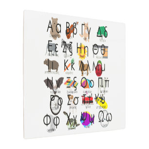 The Greek Alphabet Letters Words & Pictures Metal Print