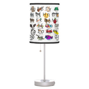 The Greek Alphabet Letters Words & Pictures Table Lamp