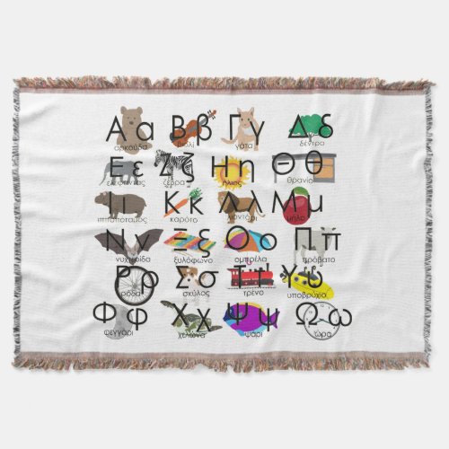 The Greek Alphabet Letters Words  Pictures Throw Blanket