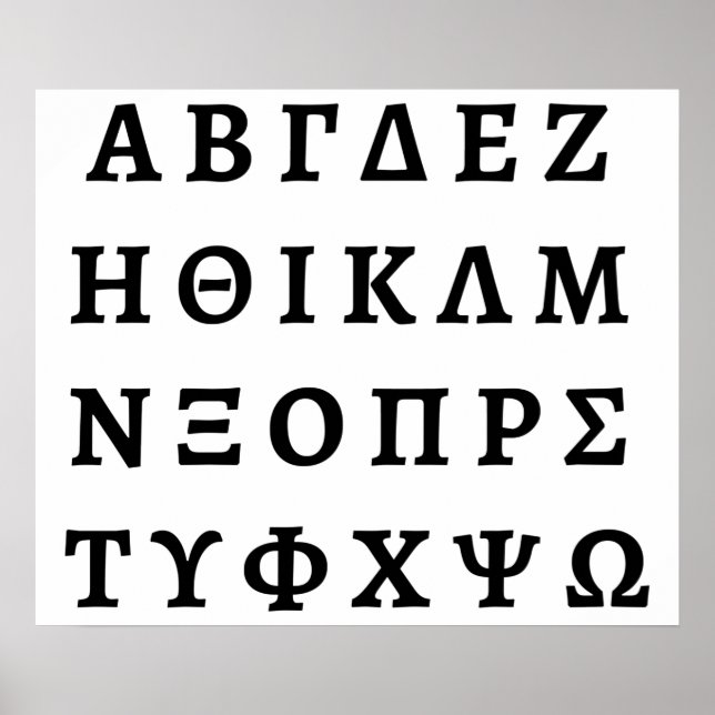 The Greek Alphabet Poster (Front)