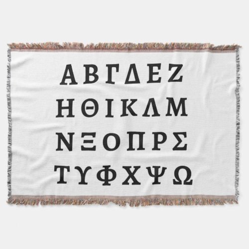 The Greek Alphabet Throw Blanket