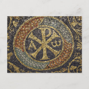 The Greek Chi Rho Byzantine Mosaic Icon  Postcard