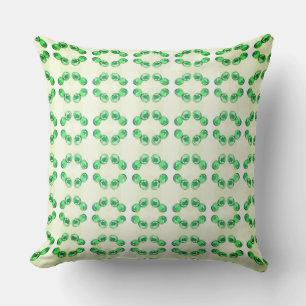 The Green and Round Emerald Gem Throw Pillow