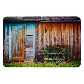 The Green Bicycle 1 Pemium Magnet by Ronspassionfordesign at Zazzle