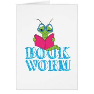 The Green Brilliant Cartoon Bookworm Book Worm Cards