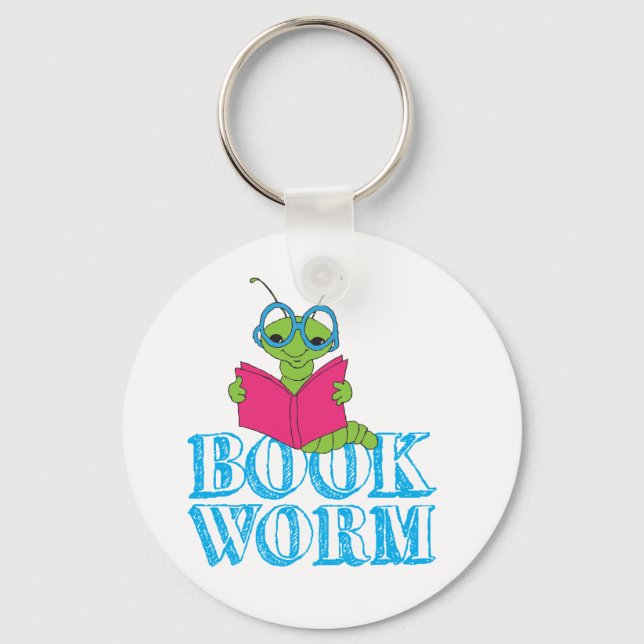 The Green Brilliant Cartoon Bookworm Book Worm Keychain (Front)