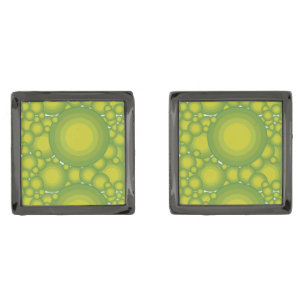 The Green bubbles Gunmetal Finish Cufflinks
