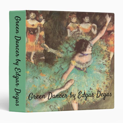 The Green Dancer by Edgar Degas Vintage Ballet 3 Ring Binder