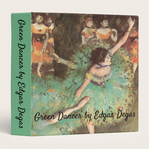 The Green Dancer by Edgar Degas, Vintage Ballet 3 Ring Binder