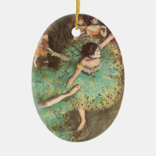 The Green Dancer by Edgar Degas Vintage Ballet Ceramic Ornament