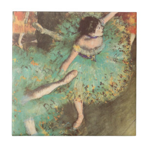 The Green Dancer by Edgar Degas, Vintage Ballet Ceramic Tile