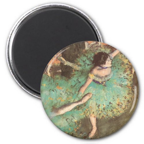 The Green Dancer by Edgar Degas Vintage Ballet Magnet