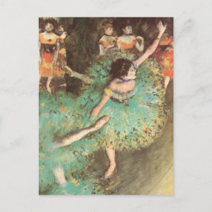 The Green Dancer by Edgar Degas, Vintage Ballet Postcard