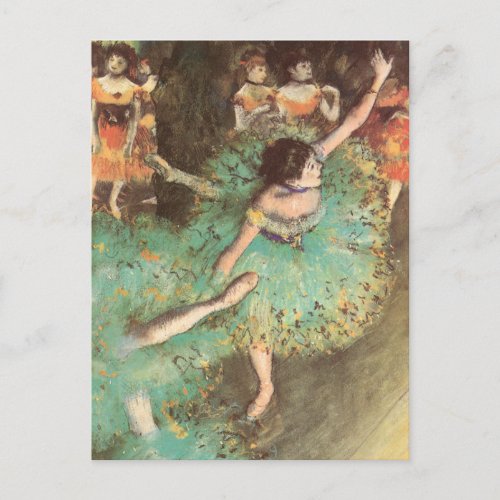 The Green Dancer by Edgar Degas Vintage Ballet Postcard