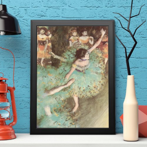 The Green Dancer by Edgar Degas Vintage Ballet Poster