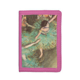 The Green Dancer by Edgar Degas, Vintage Ballet Tri-fold Wallet