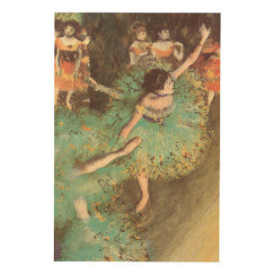 The Green Dancer by Edgar Degas, Vintage Ballet Wood Wall Art