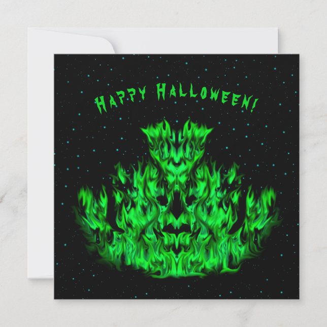 The green Flame Monster in The Starlight Sky Card (Front)