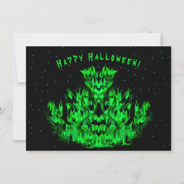 The green Flame Monster in The Starlight Sky Card (Front)