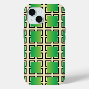 The Green Gradient Squares iPhone 15 Case