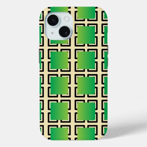 The Green Gradient Squares  iPhone 15 Case
