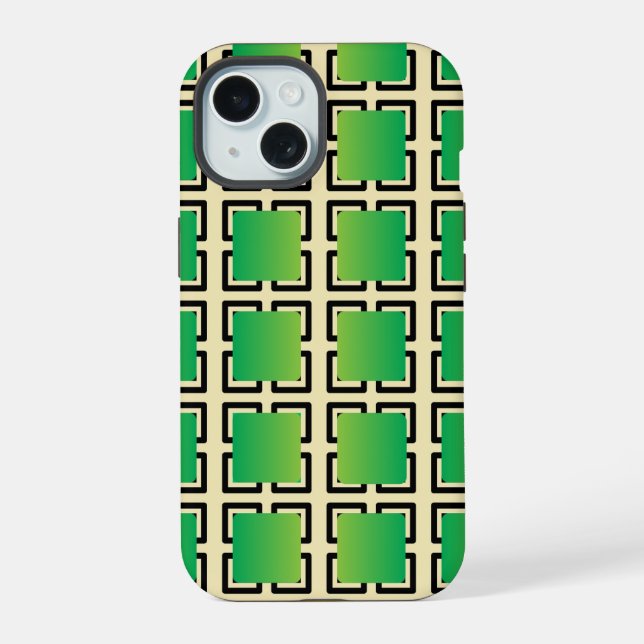 The Green Gradient Squares  Iphone Case (Back)