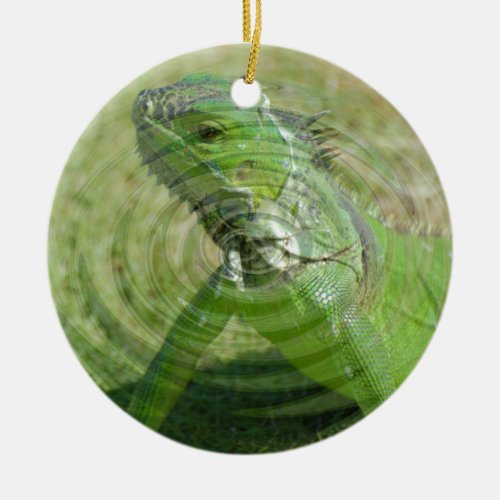 The Green Iguana Ceramic Ornament