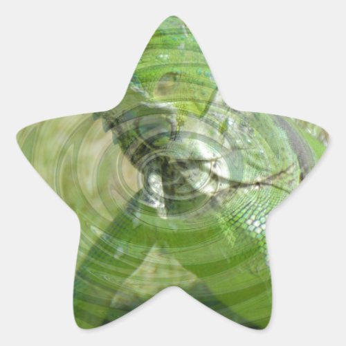 The Green Iguana Star Sticker