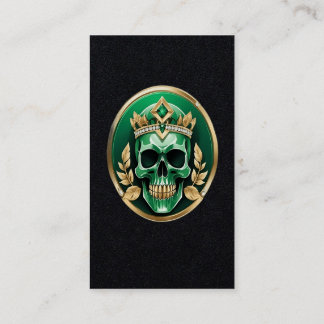 The Green King Skull with a Jeweled Crown Business Card