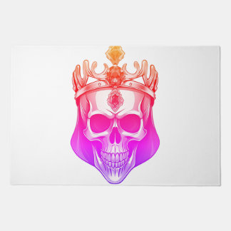 The Green King Skull with a Jeweled Crown Doormat