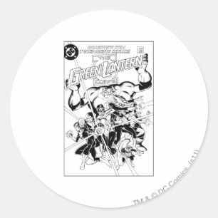 The Green Lantern Corps, Black and White Classic Round Sticker
