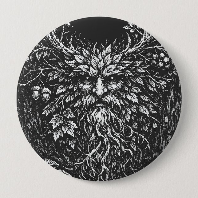 The Green Man by BurnsInHell Button (Front)