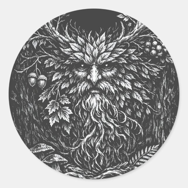 The Green Man by BurnsInHell Classic Round Sticker (Front)