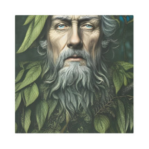 The Green Man Folklore Deity Metal Wall Art