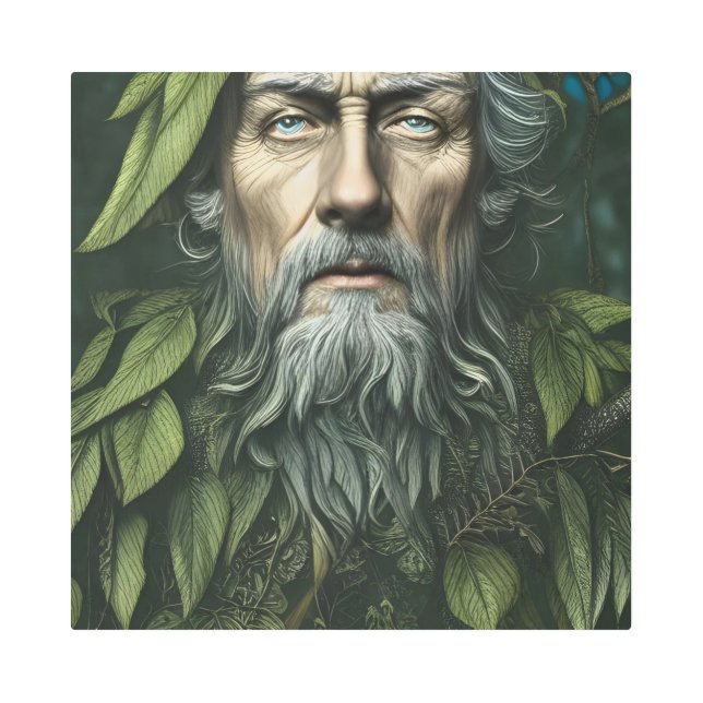 The Green Man Folklore Deity Metal Wall Art (Front)