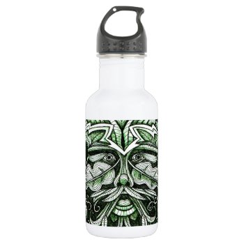 The Green Man Stainless Steel Water Bottle by Amitees at Zazzle