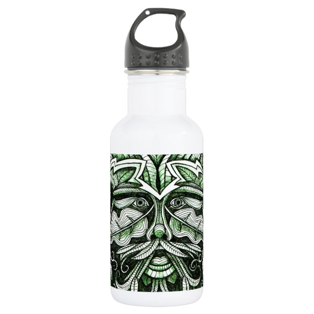 The Green Man Stainless Steel Water Bottle (Front)