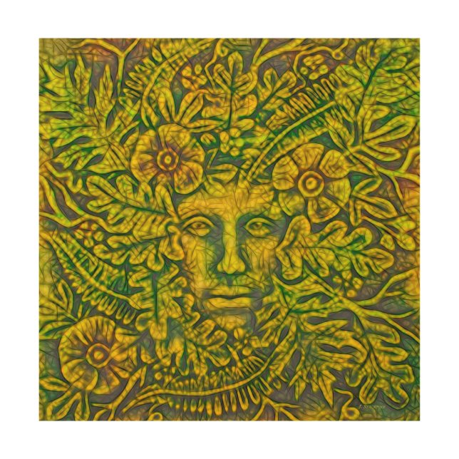 The Green Man Wood Wall Art (Front)