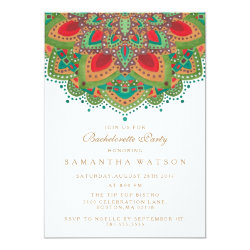 The Green Mandala Bachelorette Party Invitation