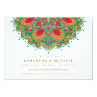 The Green Mandala Wedding Save the Date Card