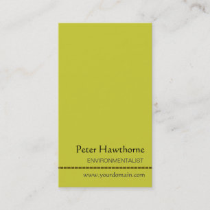 The Green Minimalist, Minimal Plain Design Business Card