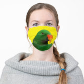"The Green Orator" Eclectus Parrot Bird Adult Cloth Face Mask (Worn)