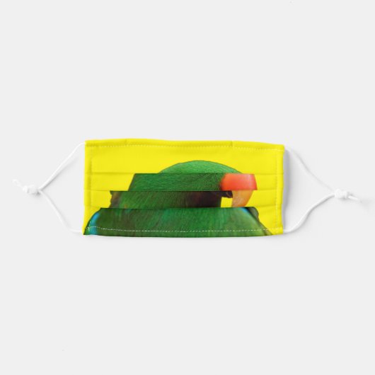 "The Green Orator" Eclectus Parrot Bird Adult Cloth Face Mask (Front, Folded)