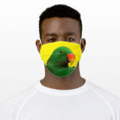 "The Green Orator" Eclectus Parrot Bird Adult Cloth Face Mask (Worn)