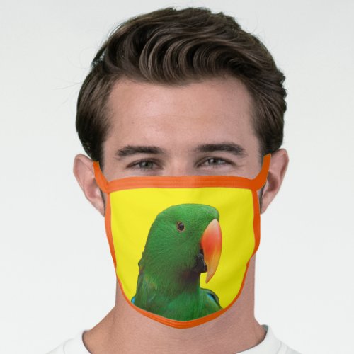 The Green Orator Eclectus Parrot Bird Face Mask